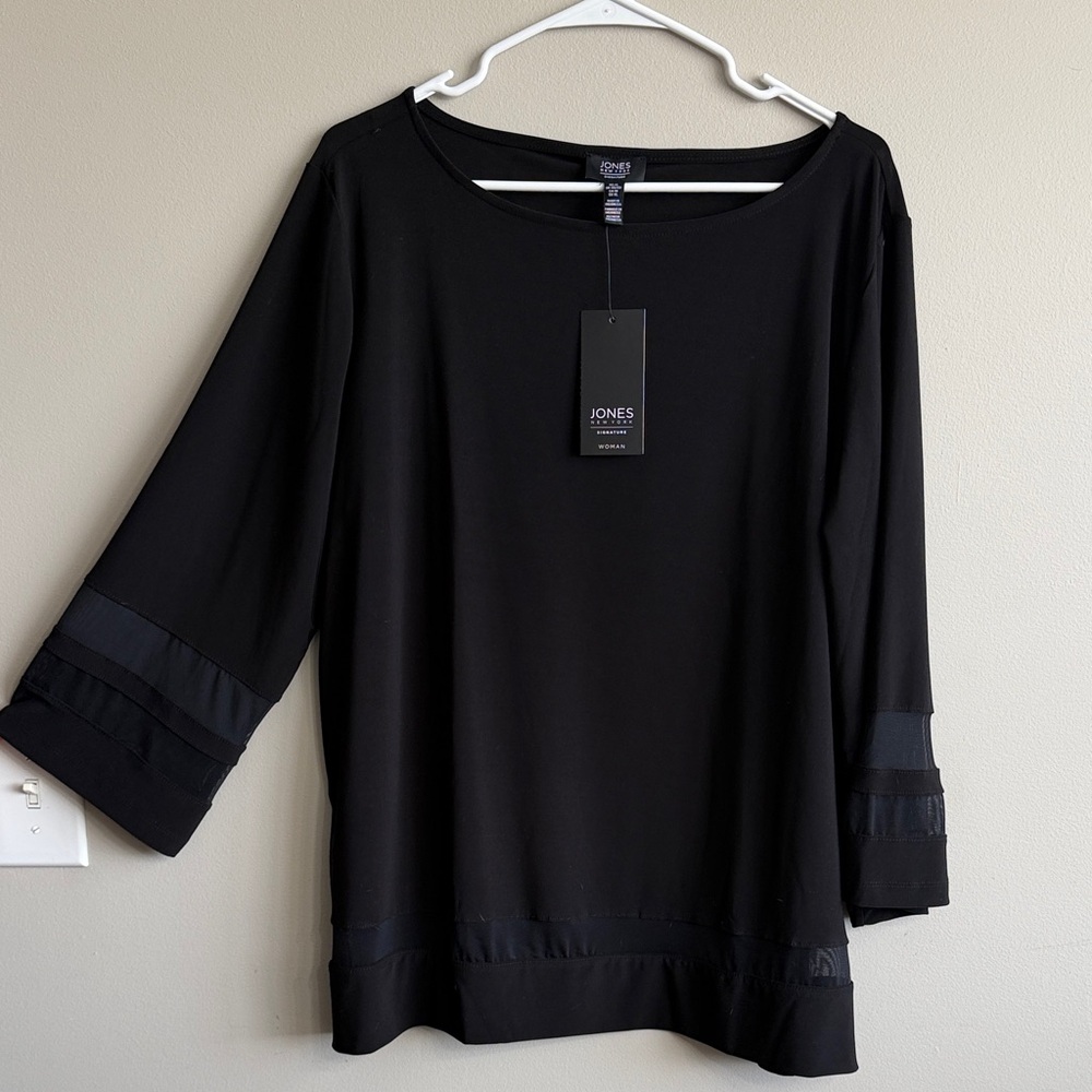 Jones New York Elegant Black Blouse